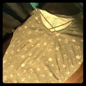 Floral and Gray T-shirt